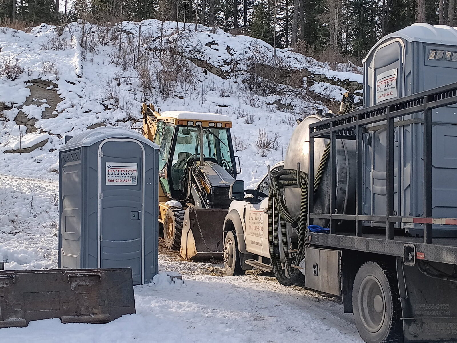 Our porta potty units in the winter.