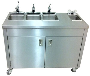3-Basin Hot/Cold Portable Sink