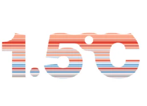 1.5 degrees Celsius climate event graphic