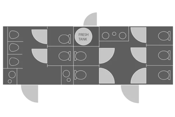 10-Stall Satellite Suites Floorplan.