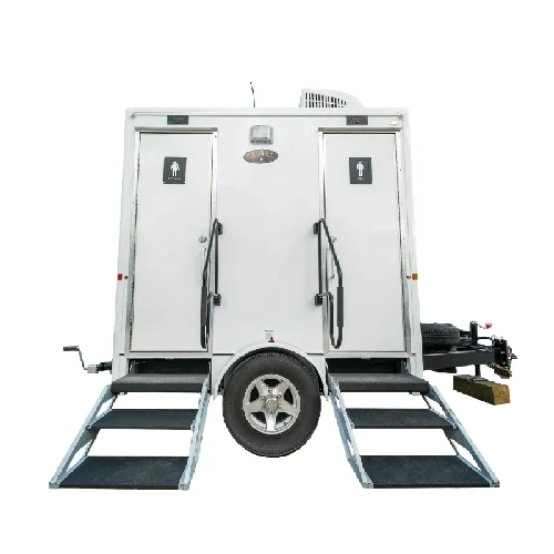2-Stall JAG Porta Lisa restroom trailer rental.