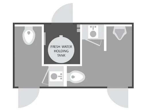 2-Stall Satellite Spa Restroom Trailer