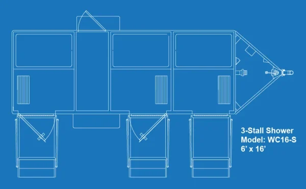 3-Stall UltraLAV Toilet/Shower Combo Trailer