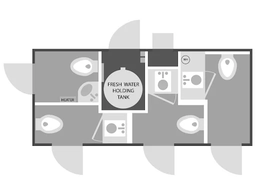 4-Stall Satellite Spa Bathroom Trailer