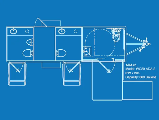 ADA+2 UltraLAV Portable Toilet Trailer