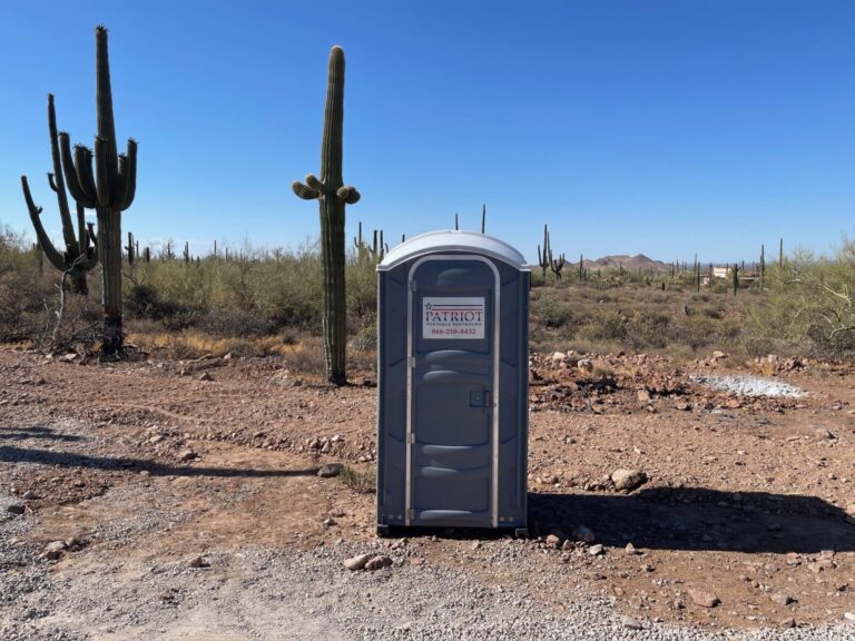 A Patriot standard porta potty in Phoenix, AZ.