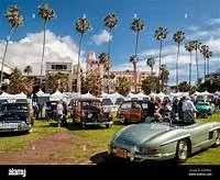 Classic cars on display at a San Diego car show