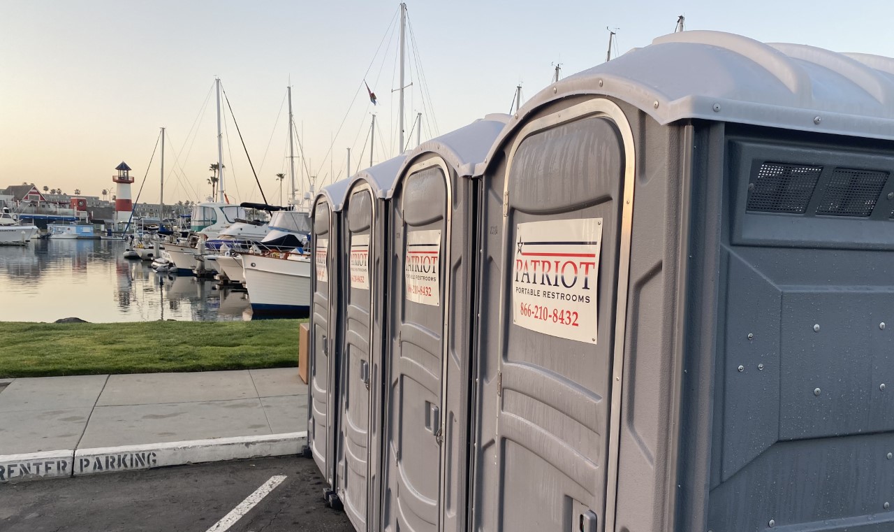 Our porta potty rentals at the harbor in Oceanside, CA.