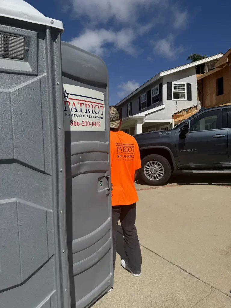 Patriot Portable Restrooms unit on-site